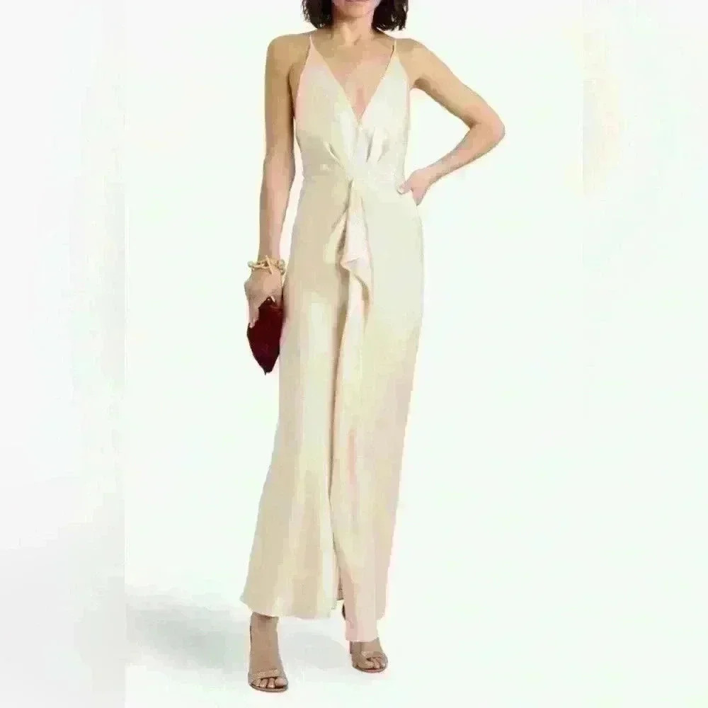 SIMKHAI Giana ruffled satin-crepe gown
